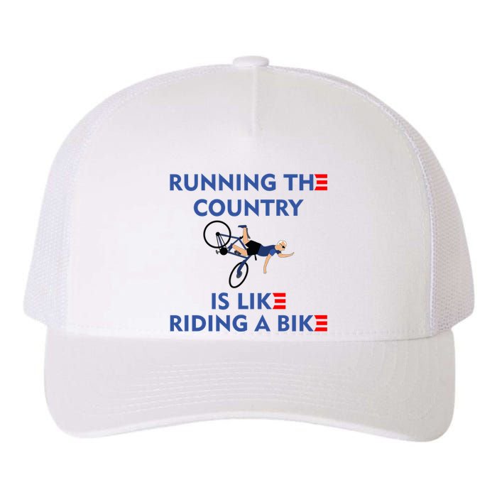 Running The Country Is Like Riding A Bike Biden Falling Meme Yupoong Adult 5-Panel Trucker Hat