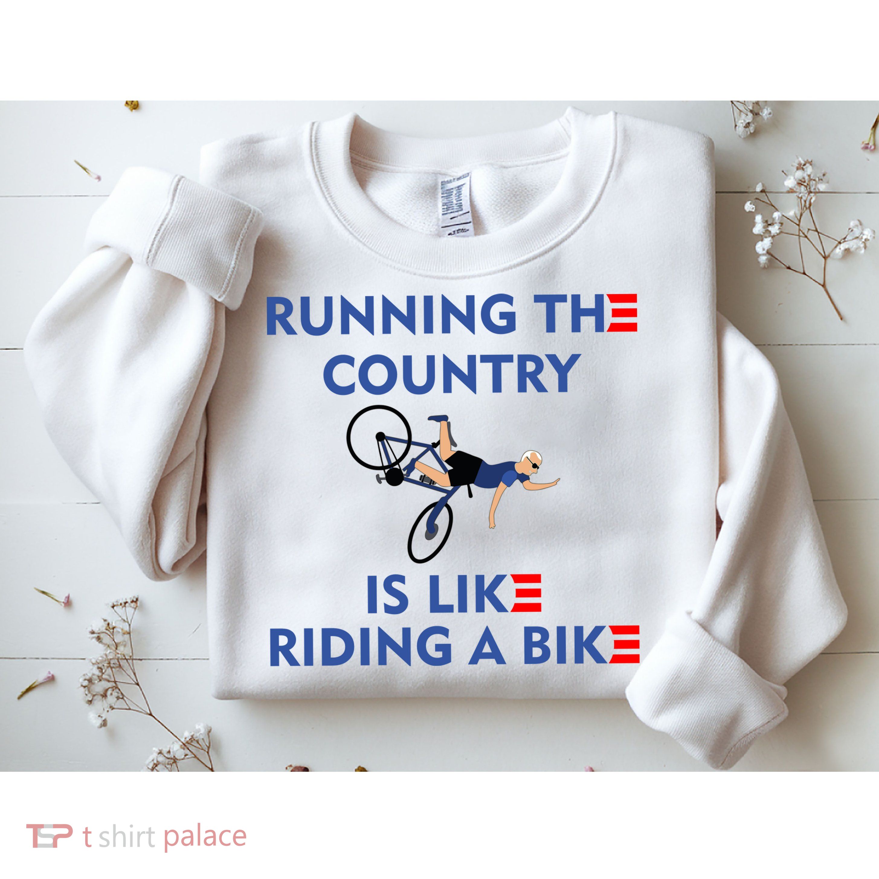 Running The Country Is Like Riding A Bike Biden Falling Meme Sweatshirt