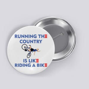 Running The Country Is Like Riding A Bike Biden Falling Meme Button