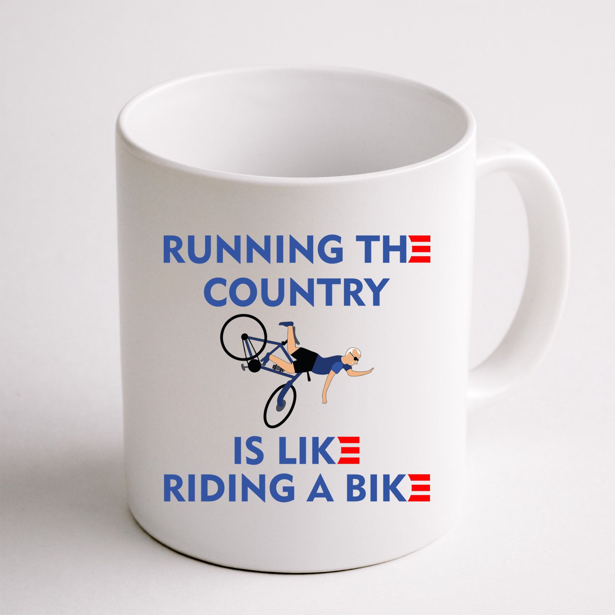 Running The Country Is Like Riding A Bike Biden Falling Meme Mug