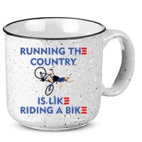 Running The Country Is Like Riding A Bike Biden Falling Meme 15oz Campfire Ceramic Mug