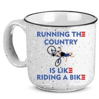 Running The Country Is Like Riding A Bike Biden Falling Meme 15oz Campfire Ceramic Mug