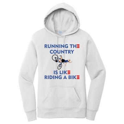 Running The Country Is Like Riding A Bike Biden Falling Meme Women's Pullover Hoodie