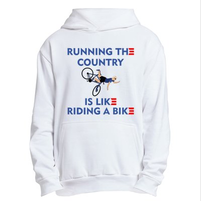 Running The Country Is Like Riding A Bike Biden Falling Meme Urban Pullover Hoodie