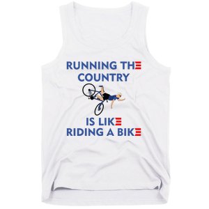 Running The Country Is Like Riding A Bike Biden Falling Meme Tank Top