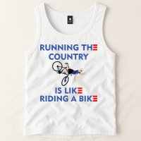 Running The Country Is Like Riding A Bike Biden Falling Meme Tank Top
