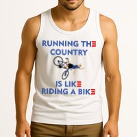 Running The Country Is Like Riding A Bike Biden Falling Meme Tank Top
