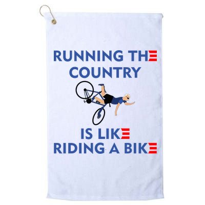 Running The Country Is Like Riding A Bike Biden Falling Meme Golf Towel
