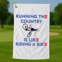 Running The Country Is Like Riding A Bike Biden Falling Meme Golf Towel