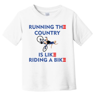 Running The Country Is Like Riding A Bike Biden Falling Meme Toddler T-Shirt