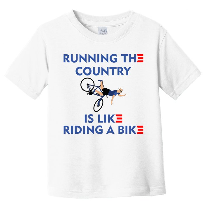 Running The Country Is Like Riding A Bike Biden Falling Meme Toddler T-Shirt