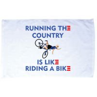 Running The Country Is Like Riding A Bike Biden Falling Meme Microfiber Hand Towel