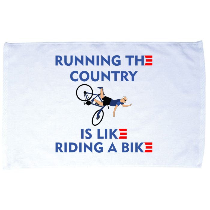 Running The Country Is Like Riding A Bike Biden Falling Meme Microfiber Hand Towel