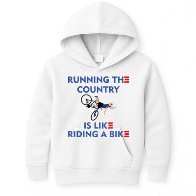 Running The Country Is Like Riding A Bike Biden Falling Meme Kids Hoodie