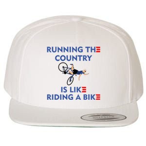 Running The Country Is Like Riding A Bike Biden Falling Meme Wool Snapback Cap