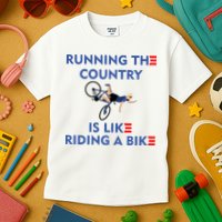 Running The Country Is Like Riding A Bike Biden Falling Meme Kids T-Shirt