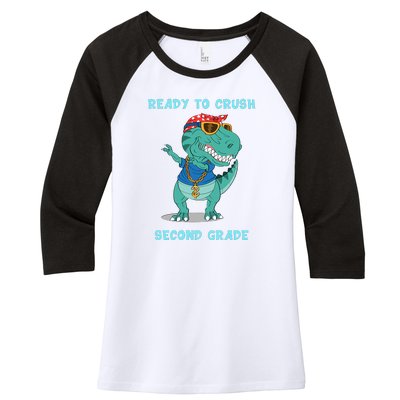 Ready To Crush Second Grade Back To School Women's Tri-Blend 3/4-Sleeve Raglan Shirt