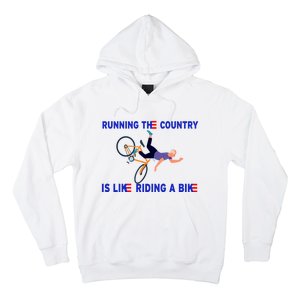 Running The Country Is Like Riding A Bike Funny Joe Biden Meme Hoodie