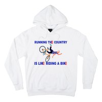 Running The Country Is Like Riding A Bike Funny Joe Biden Meme Hoodie