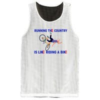 Running The Country Is Like Riding A Bike Funny Joe Biden Meme Mesh Reversible Basketball Jersey Tank