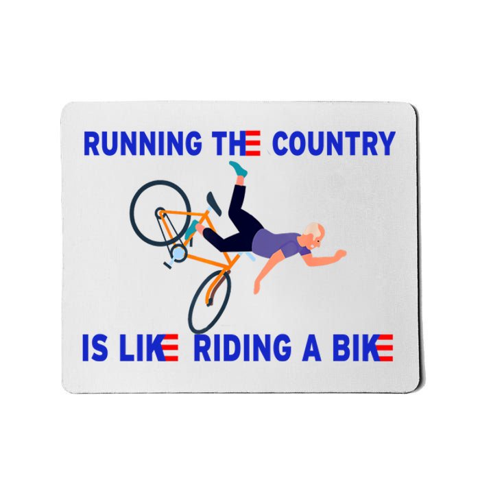 Running The Country Is Like Riding A Bike Funny Joe Biden Meme Mousepad