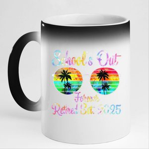 Retired Teacher Class Of 2025 Retirement School Gift 11oz Black Color Changing Mug