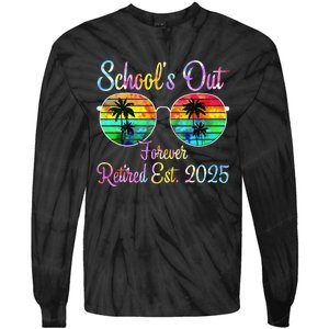 Retired Teacher Class Of 2025 Retirement School Gift Tie-Dye Long Sleeve Shirt