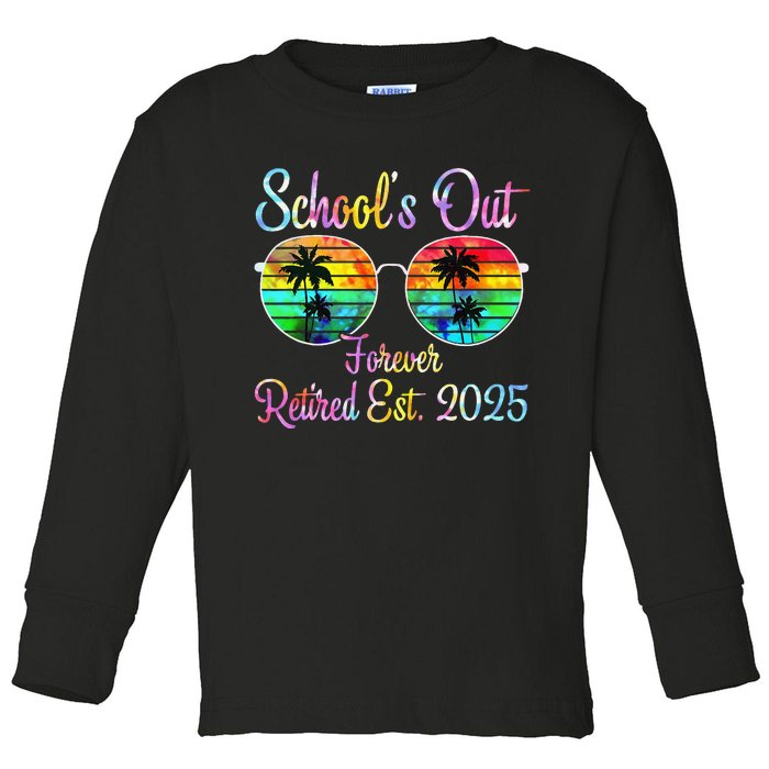 Retired Teacher Class Of 2025 Retirement School Gift Toddler Long Sleeve Shirt