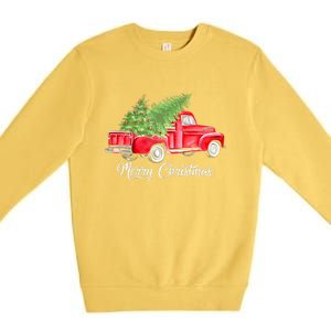 Red Truck Christmas Funny Merry Christmas Yall Women Gifts Premium Crewneck Sweatshirt