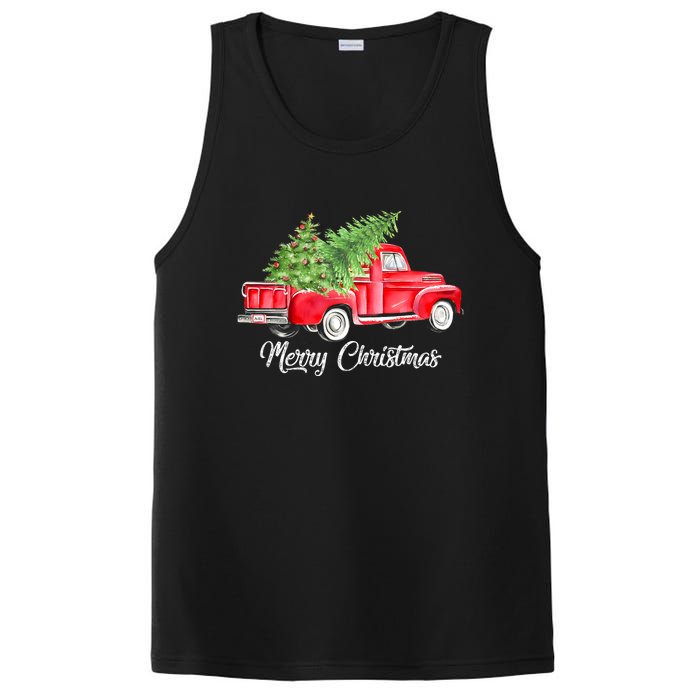 Red Truck Christmas Funny Merry Christmas Yall Women Gifts PosiCharge Competitor Tank