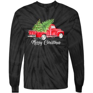 Red Truck Christmas Funny Merry Christmas Yall Women Gifts Tie-Dye Long Sleeve Shirt