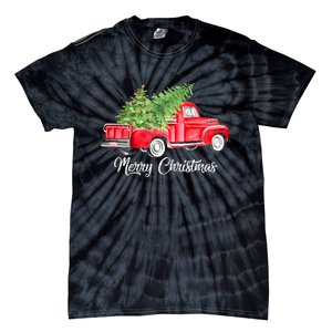 Red Truck Christmas Funny Merry Christmas Yall Women Gifts Tie-Dye T-Shirt