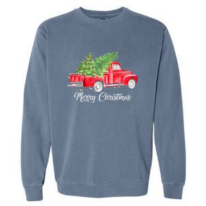 Red Truck Christmas Funny Merry Christmas Yall Women Gifts Garment-Dyed Sweatshirt