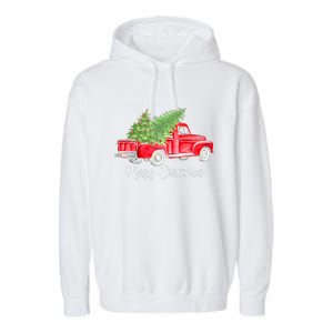 Red Truck Christmas Funny Merry Christmas Yall Women Gifts Garment-Dyed Fleece Hoodie