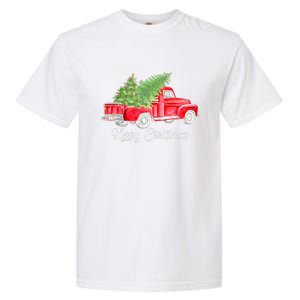 Red Truck Christmas Funny Merry Christmas Yall Women Gifts Garment-Dyed Heavyweight T-Shirt