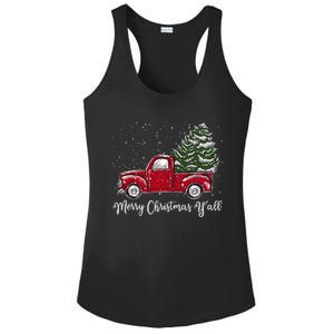 Red Truck Christmas Merry Christmas Yall Ladies PosiCharge Competitor Racerback Tank