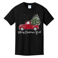 Red Truck Christmas Merry Christmas Yall Kids T-Shirt