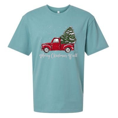 Red Truck Christmas Merry Christmas Yall Sueded Cloud Jersey T-Shirt