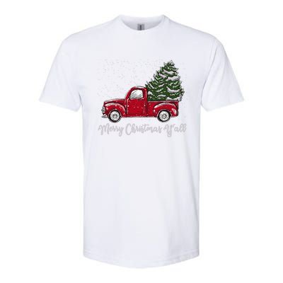 Red Truck Christmas Merry Christmas Yall Softstyle CVC T-Shirt