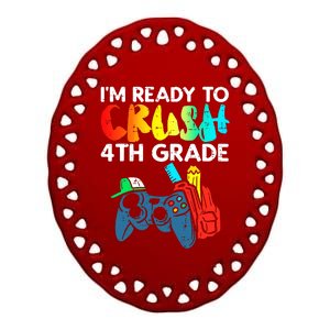 Ready To Crush 4th Grade Fourth Video Gamer First Day Boy Ceramic Oval Ornament