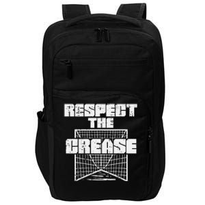 Respect The Crease Lacrosse Funny Lax Goalie Impact Tech Backpack