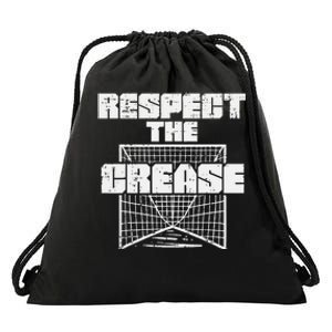 Respect The Crease Lacrosse Funny Lax Goalie Drawstring Bag