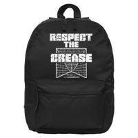 Respect The Crease Lacrosse Funny Lax Goalie 16 in Basic Backpack