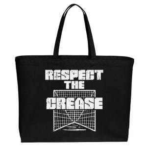 Respect The Crease Lacrosse Funny Lax Goalie Cotton Canvas Jumbo Tote