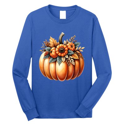 Retro Thanksgiving Cute Pumpkin Halloween Autumn Retro Fall Funny Gift Long Sleeve Shirt