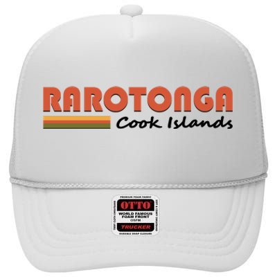 Rarotonga The Cook Islands High Crown Mesh Back Trucker Hat