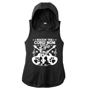 Rockin The Corgi Dad Life Dog Lover Guitar Musician Copy Ladies PosiCharge Tri-Blend Wicking Draft Hoodie Tank