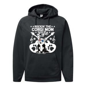 Rockin The Corgi Dad Life Dog Lover Guitar Musician Copy Performance Fleece Hoodie