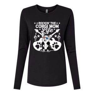 Rockin The Corgi Dad Life Dog Lover Guitar Musician Copy Womens Cotton Relaxed Long Sleeve T-Shirt