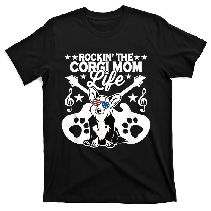 Rockin The Corgi Dad Life Dog Lover Guitar Musician Copy T-Shirt